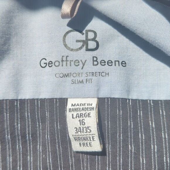 Geoffrey Bean Comfort Stretch Slim Fit Button Down men's shirt size 16 - Picture 5 of 5